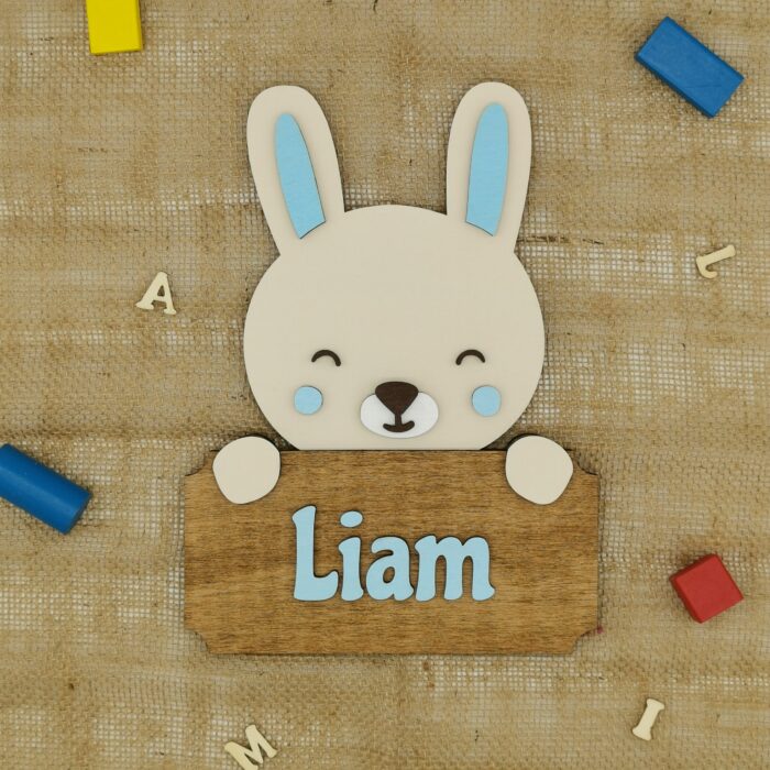 Lesena otroška tabla z motivom: Zajček