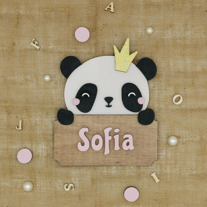 Lesena otroška tabla z motivom: Panda