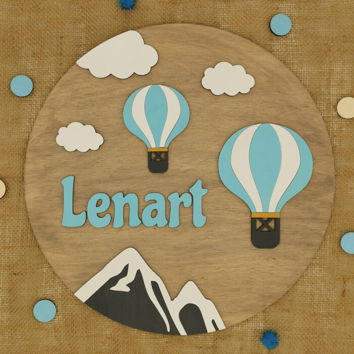Lesena otroška tabla z motivom: Baloni