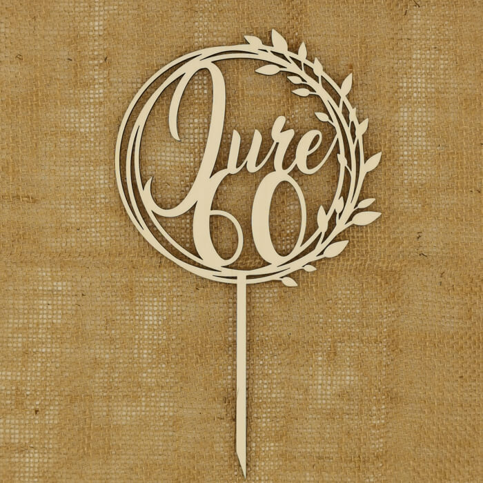 Toper za torto z imenom in številko