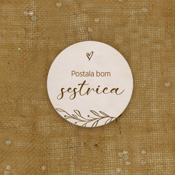 Oznanitvena kartica "postala bom sestrica"