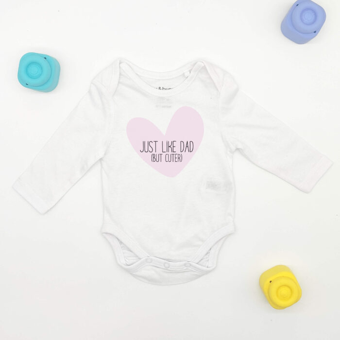 Otroški bodi - just like dad - roza