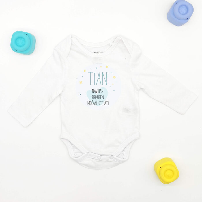 Otroški bodi - moder srček